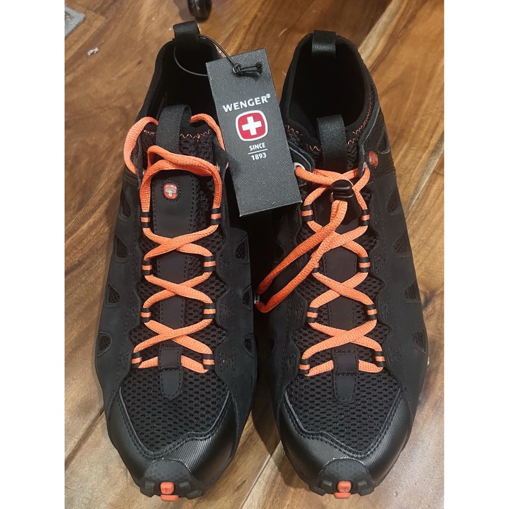 Wenger Swiss Army Mens Trail Running Shoes Black Orange FM8118-11 Size 11.5‎ NEW